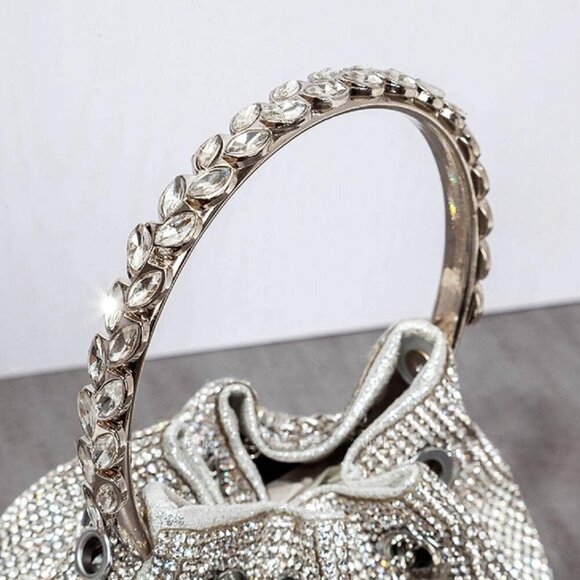 Women Luxury Crystal Evening Clutch Bag for Prom Wedding Party Crossbody - Picture 6 of 6